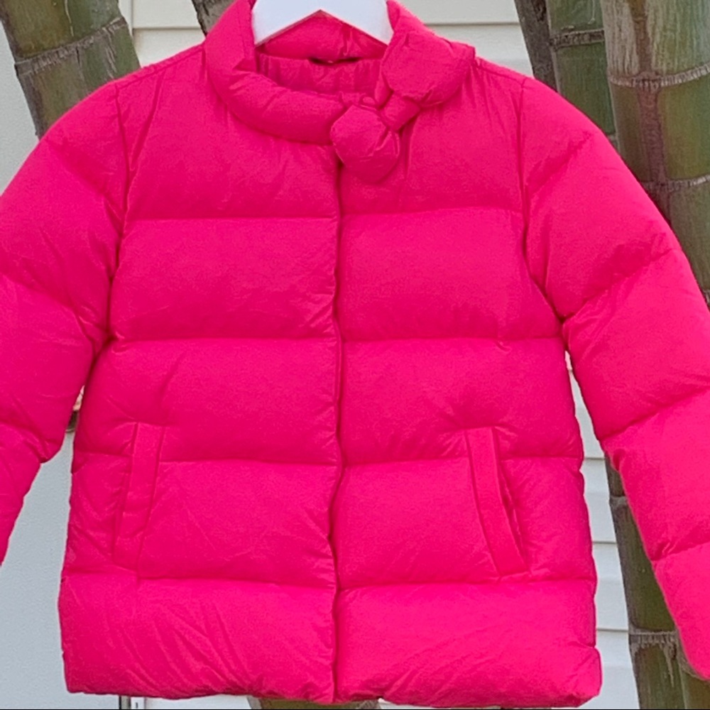 Kate Spade M Girls Pink Puffer Bow Jacket